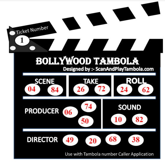 bollywood theme tambola ticket 50 unique tickets pdf etsy new zealand