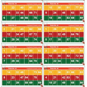 Christmas Theme Tambola Tickets | 400 tickets Set | 12 tickets per page | Tombola | Housie | Bingo | Printable PDF | 90 balls bingo | CM1020