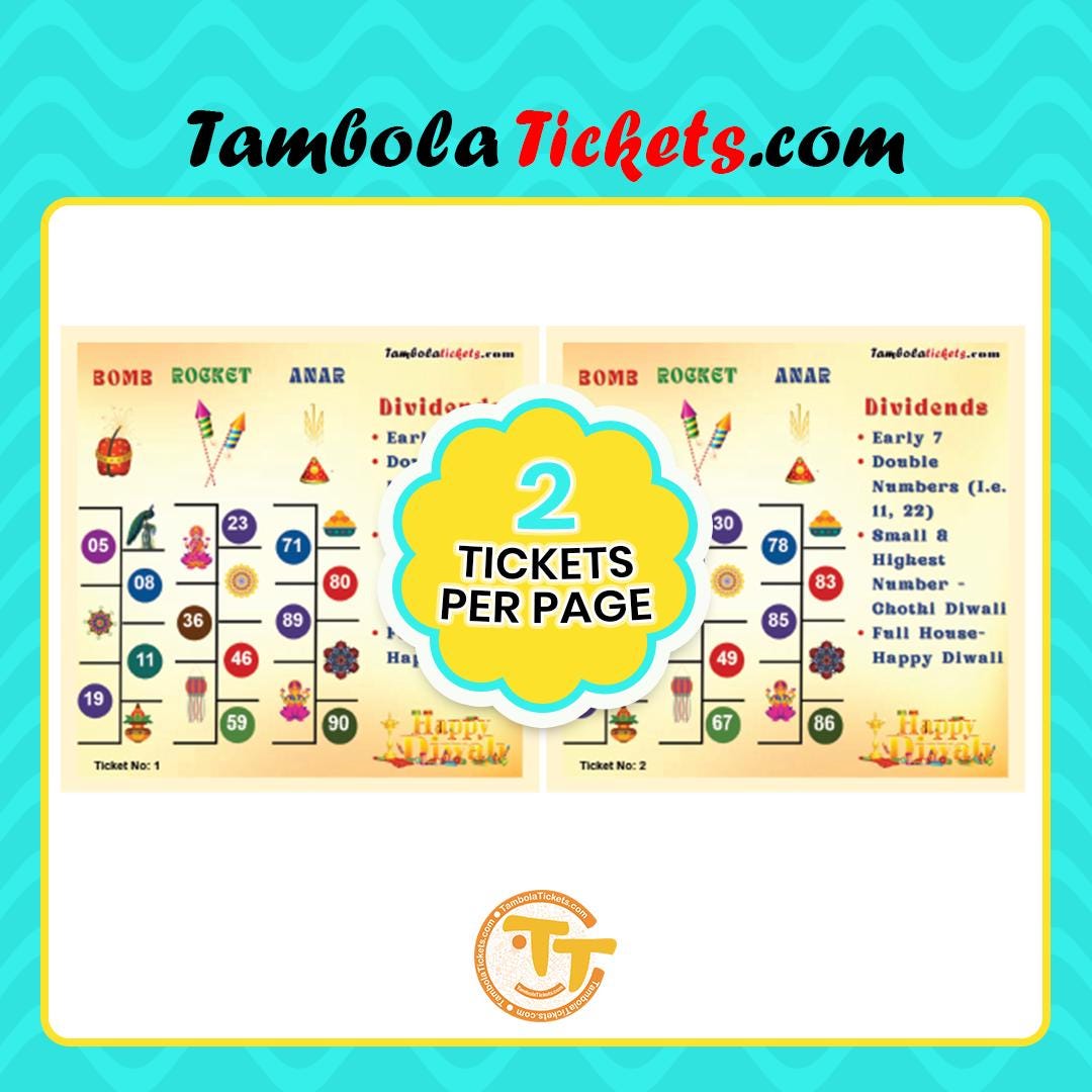 Happy Diwali Tambola Tickets – 48 Unique Printable Tickets | Festive ...