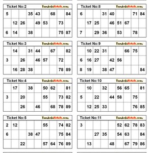 Tambola tickets | 180 Pages | 12 tickets per page | 2100+ unique tickets | Housie Ticket | Bingo Ticket  | 90 balls bingo | Printable PDF