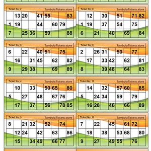 India Theme Tambola Ticket | Tombola tickets | Housie Tickets | 12  tickets per page | 90 Ball bingo | 400 tickets total | Printable | India