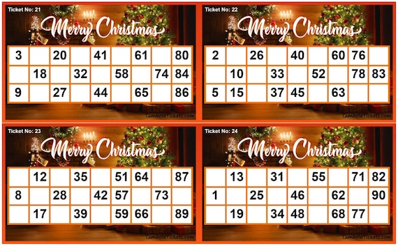 christmas theme classic tambola ticket tambola housie etsy
