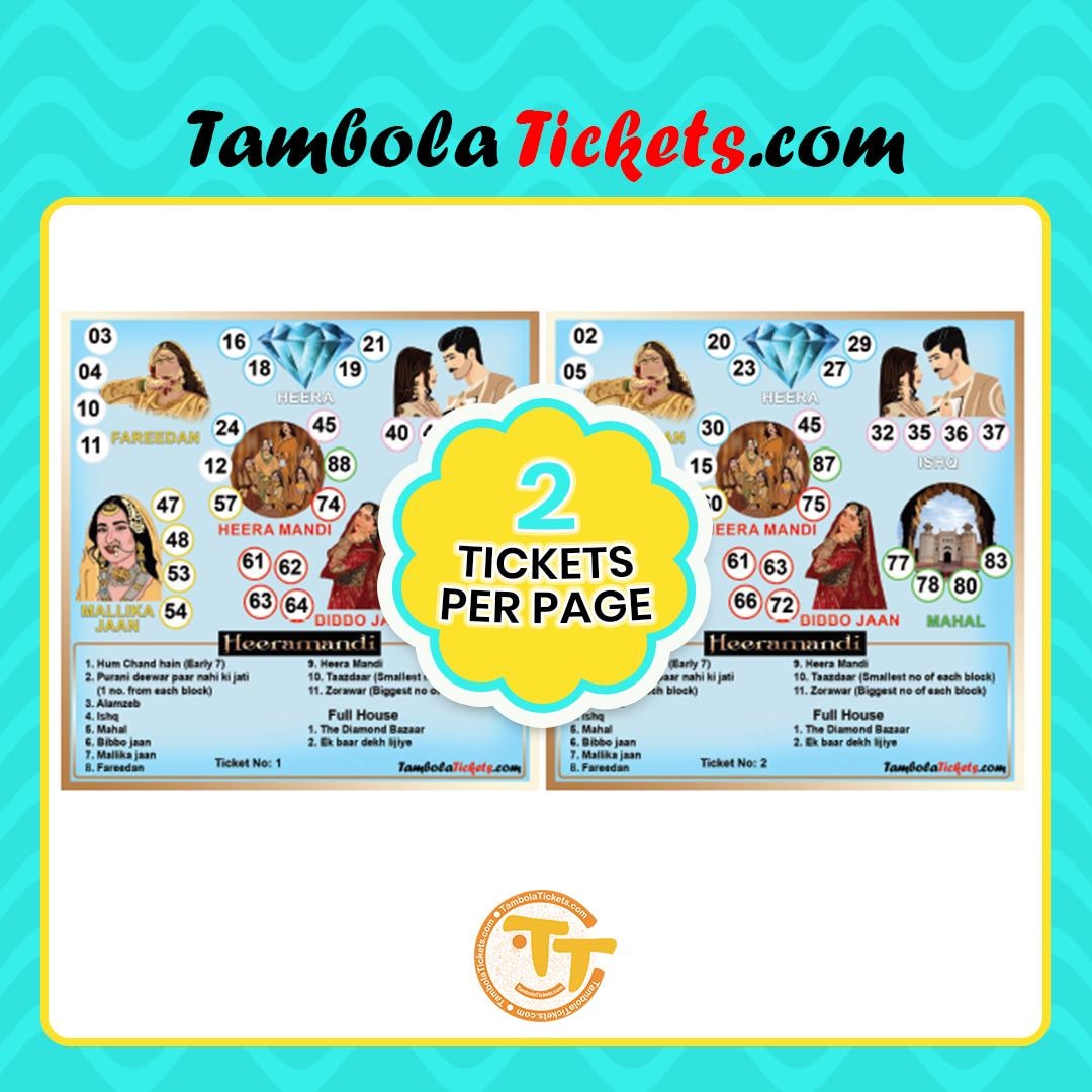 Heeramandi Theme Tambola Tickets Pdf – 48 Unique Printable Cards ...