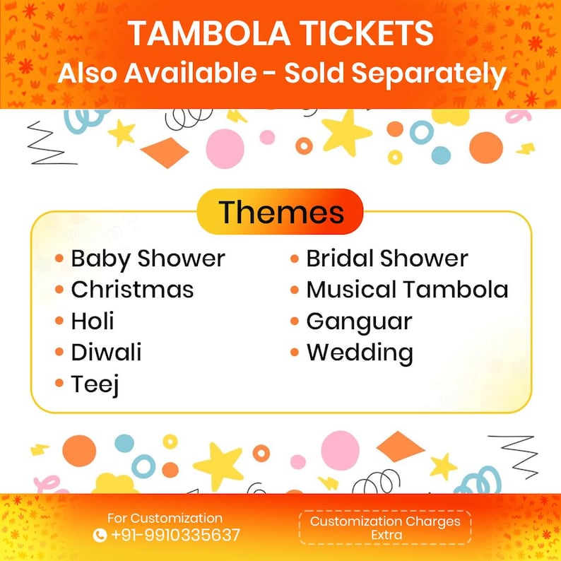 Lakshmi Pooja Diwali Theme Tambola Tickets – 48 Unique Printable Housie ...