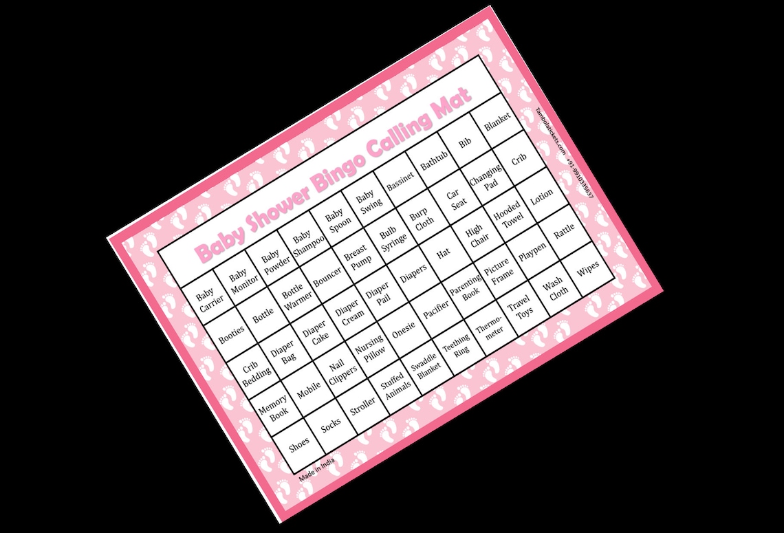 Baby Shower Tambola Bingo 60 Unique cards Baby Shower Etsy