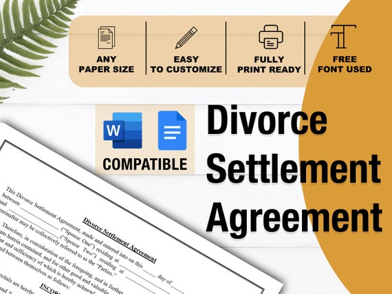 divorce settlement agreement marital settlement agreement etsy ireland