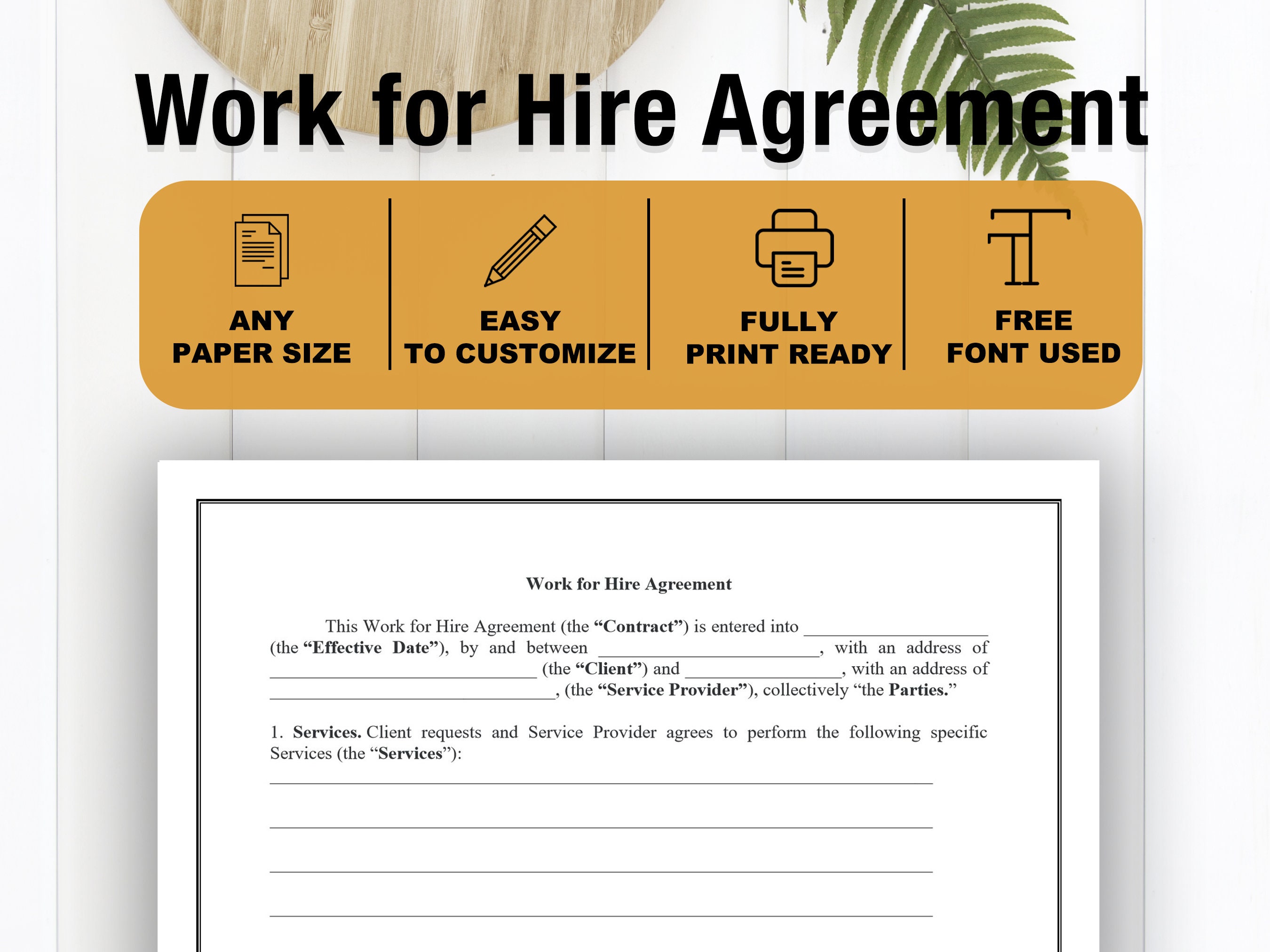 Work for Hire Agreement Work for Hire Contract Intellectual Property