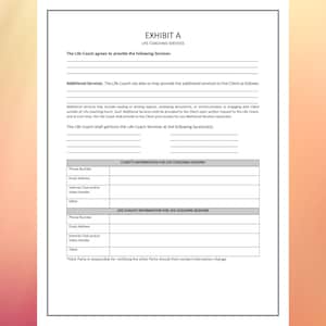 Life Coaching Contract Template Simple Coaching Agreement Coaching ...