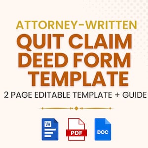 Quit Claim Deed Form | Quitclaim | Transfer Real Estate Ownership | Intra-family Transfers | Business Real Estate Transactions