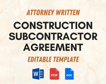 Sjabloon overeenkomst onderaannemer bouw: bewerkbaar Word en pdf