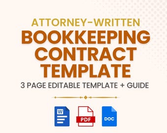 Bookkeeping Contract Template PDF & Word: Attorney-Drafted Service Agreement
