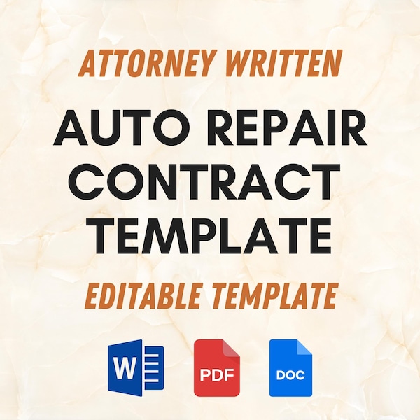 Auto Repair Contract | Automotive Repair | vehicle repair | Mechanic | Auto Repair Shops | Maintenance agreement | Body Shop Agreement