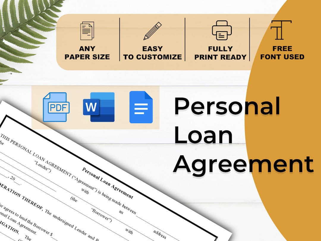 personal-loan-agreement-template-promissory-note-loan-contract-iou-simple-loan-agreement-personal-payment-agreement-loan-form-etsy