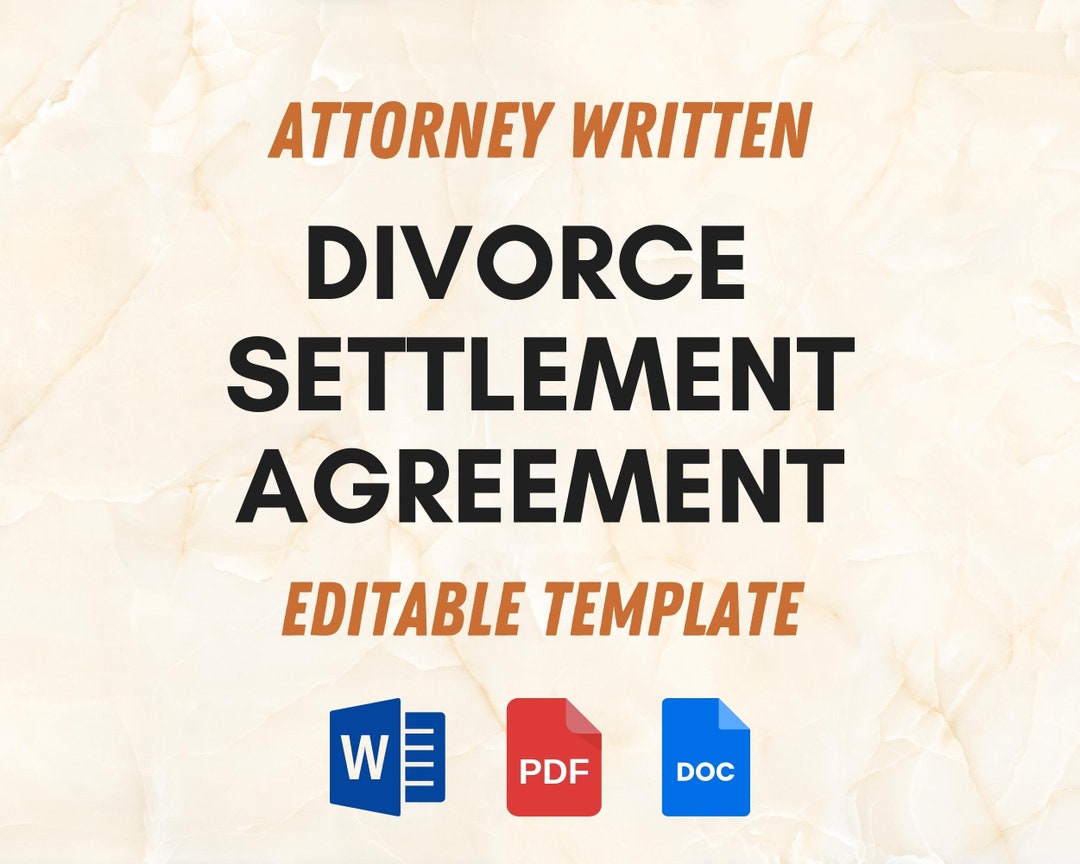 Divorce Settlement Agreement Marital Settlement Agreement Divorce Paper