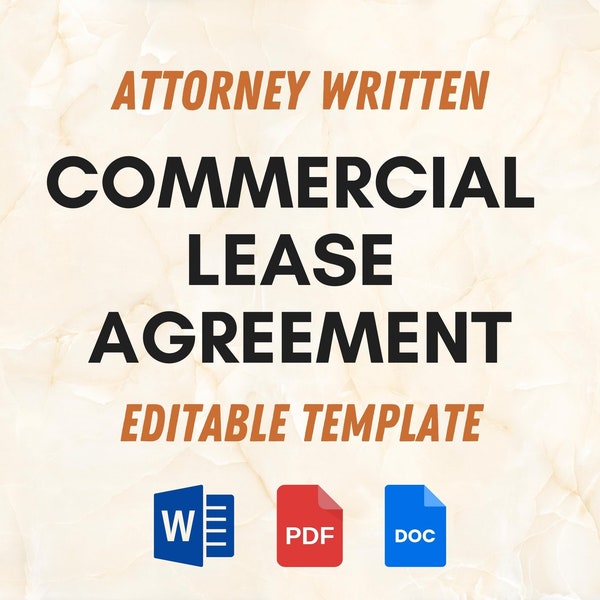 Commercial Lease Agreement | Business Lease | Property Lease | Real Estate Lease | Retail lease| Office Space Lease | Industrial Space Lease