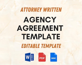 Sjabloon agentuurovereenkomst: geschreven advocaat, bewerkbaar (pdf, Word)