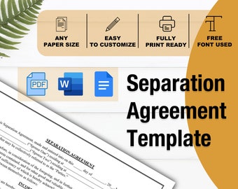 Sjabloon scheidingsovereenkomst: huwelijkse voorwaarden, echtscheiding (MS Word en pdf)