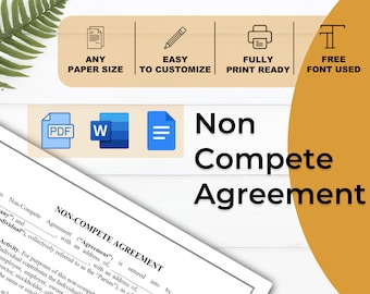 Sjabloon niet-concurrentieovereenkomst: aanpasbaar zakelijk contract (digitale download)