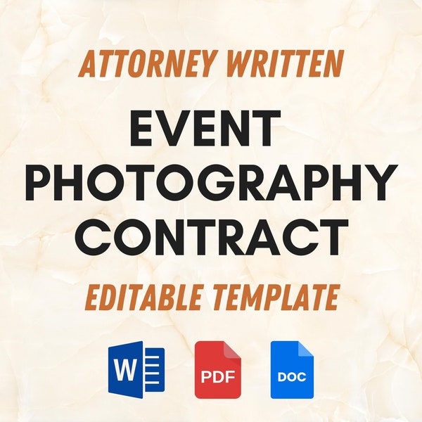 Event Photography Contract Template | Event Contract | Planner Agreement | Wedding Photography Contract | Contract Photographer