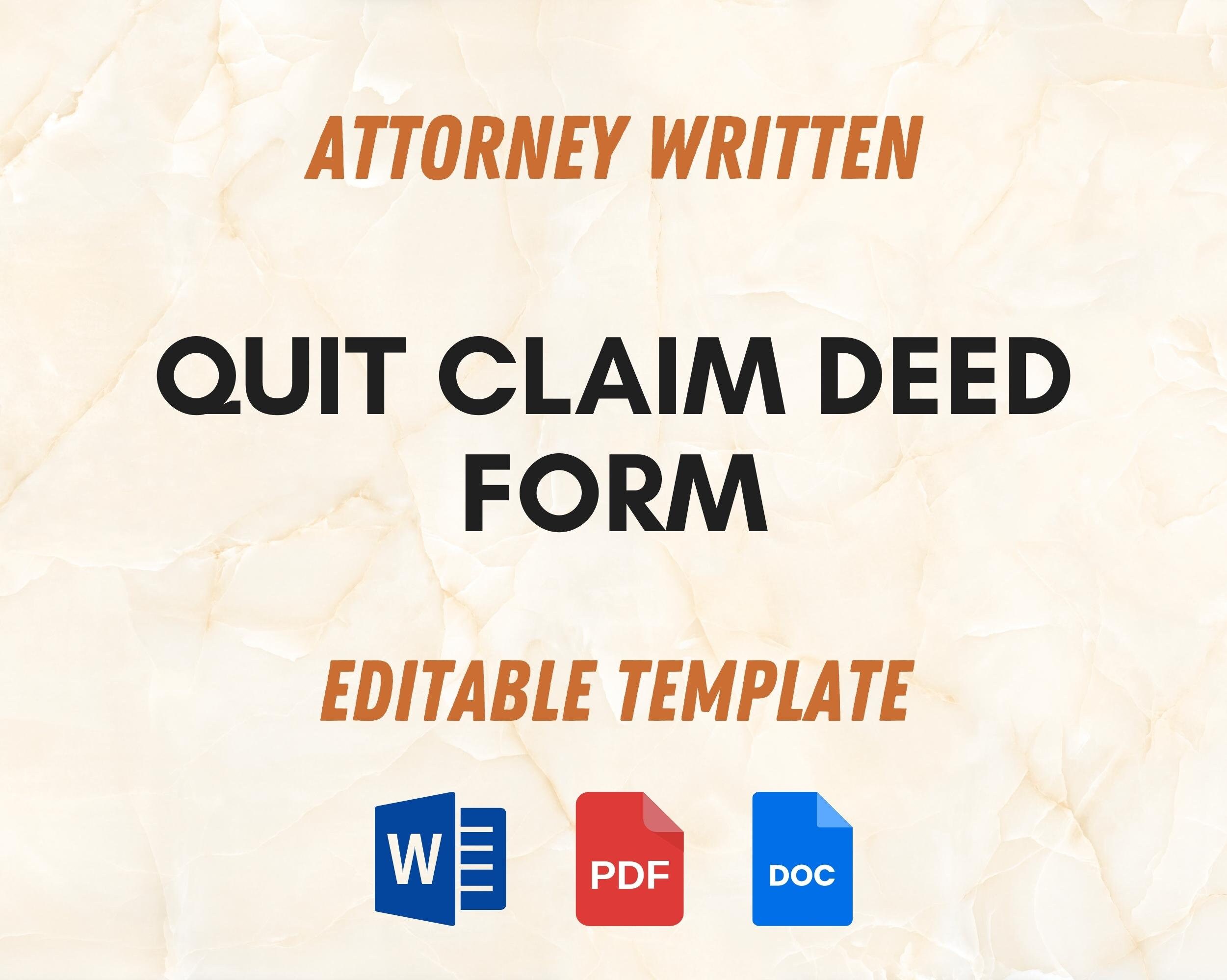 Quit Claim Deed Form Quitclaim Legal Document Transfer Real Estate