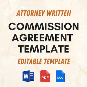 Commission Agreement Template | Commission Sales Agreement | Legally Binding | legal document | Employee Contract | Sales Employee Agreement