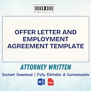 Plantilla de carta de oferta profesional y acuerdo de empleo / Conceptos básicos legales y de recursos humanos