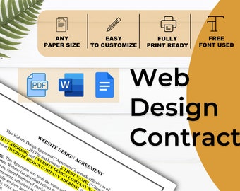 Modello di contratto di progettazione web: accordo personalizzabile (download digitale)