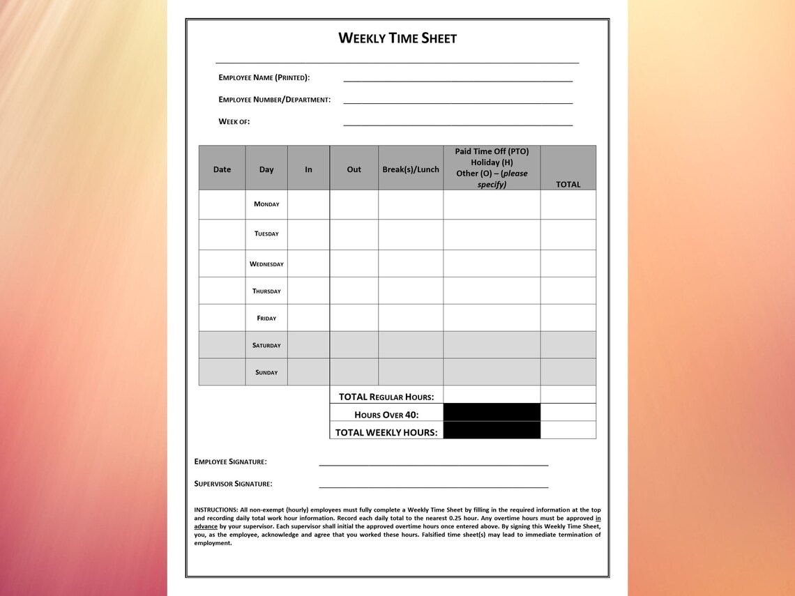 weekly employee timesheet doc weekly employee timesheet doc