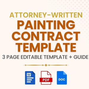 Painting Contract Template | Painting Agreement | Painter Renovation | Painting Form | General Subcontractor Agreement | painting job