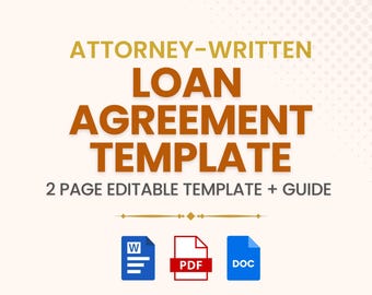 Loan Agreement Template: Attorney-Drafted Promissory Note (PDF & Word)