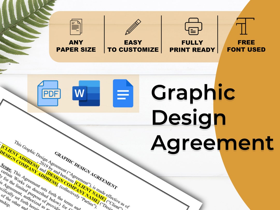 Graphic Design Agreement Template | Customizable Client Contract ...