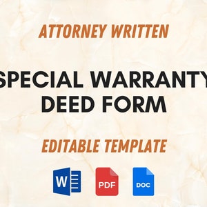 Special Warranty Deed Form for Real Estate Transactions | Deed of conveyance | Legal document