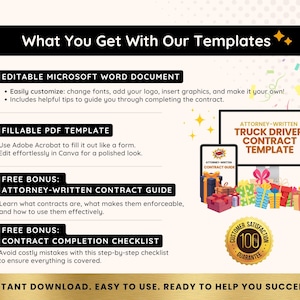 Truck Driver Contract Template: Editable PDF and Word Agreement