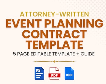 Event Planning Contract Template: Attorney-Drafted Agreement (PDF & Word)