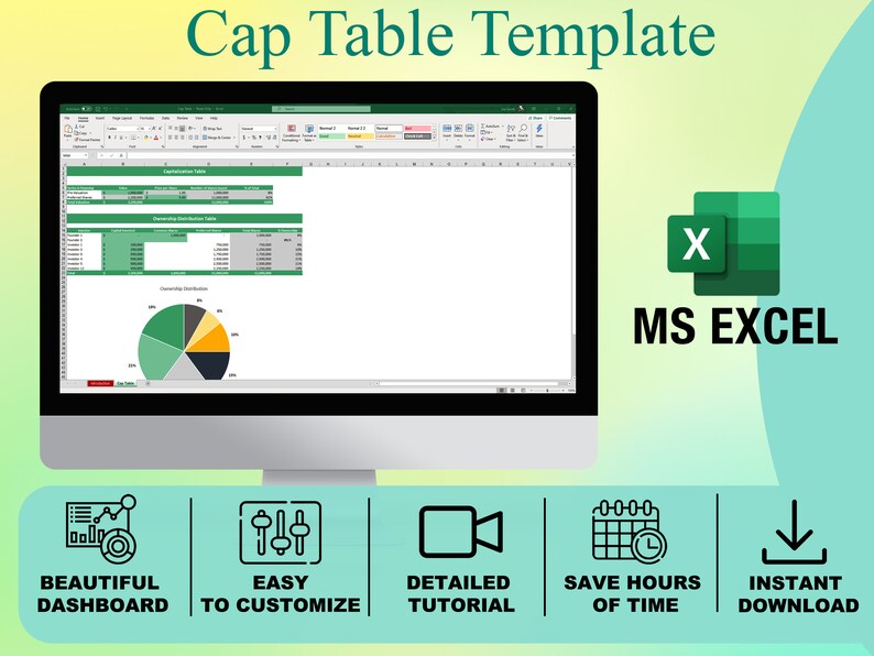 Cap Table Excel Template Capitalization Table Ownership Etsy Cap Table Excel Template Capitalization Table Ownership Etsy