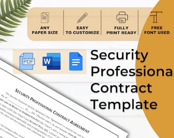 Security Professional-contractsjabloon: aanpasbare zakelijke overeenkomst (digitale download)