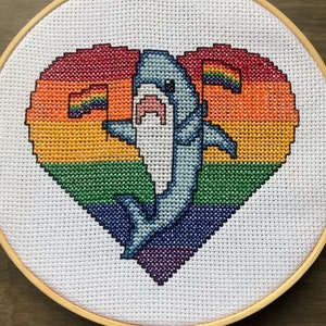 Pride Shark Cross Stitch Pattern