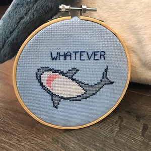 Whatever Shark Cross Stitch Pattern