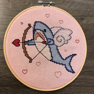 Cupid Shark Cross Stitch Pattern PDF