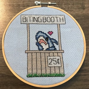 Biting Booth Shark Cross Stitch Pattern PDF