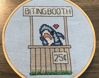 Biting Booth Shark Cross Stitch Pattern PDF