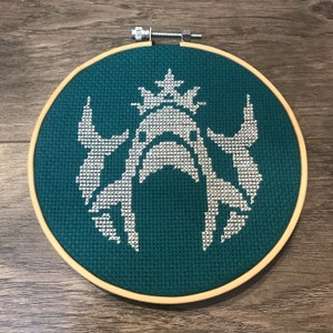 Sharkbucks Coffee Cross Stitch Pattern