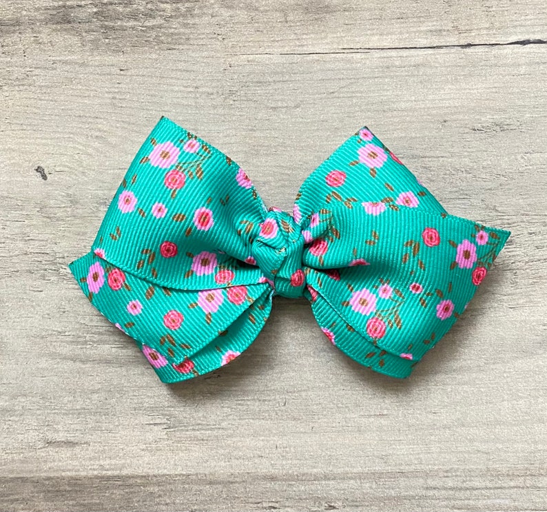 Floral Hair Bow Spring Hair Bow Easter Bow Small Bows Big Bows Headbands Baby Bows Headwraps Ribbon Bows