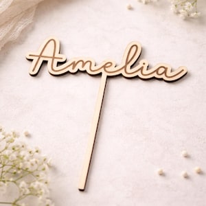 Personalized Cake Topper | Cake Stand | Wooden Cake Decoration | Gift for Valentine's Day, Mother's Day, Birthday