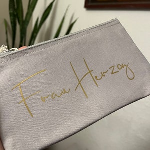 Stiftetasche personalisiert mit Name Federtasche schwarz Roségold gold Größe S Bild 7