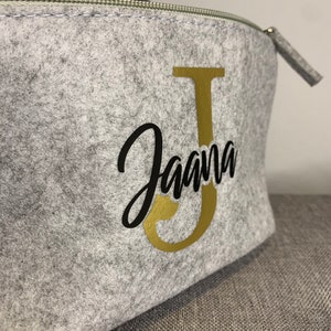 Cosmetic bag personalized name initial letter felt size S, M gift idea image 8