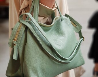 Handbag for women's/large tote bag for ladies/leather hand bag/leather shoulder bag/crossbody bag/borsa pelle donna.