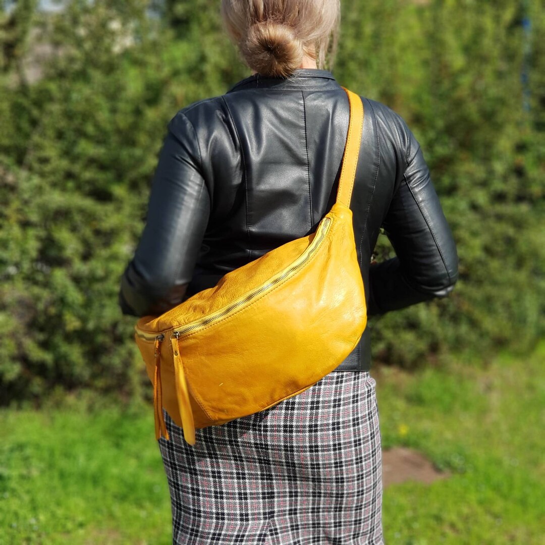 Leather Sling Bag for Women's/soft Waist Bag/light Leather - Etsy
