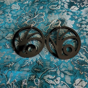 A Series of Unfortunate Events Eye VFD Logo Lemony Snicket Book Symbol Laser Cut Acrylic Earrings Stainless Steel Hoop Clip Ons