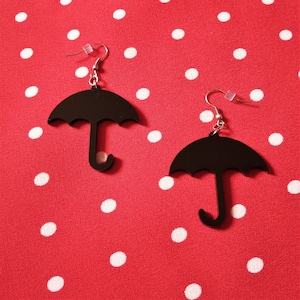 Black Umbrella Series TV Show Laser Cut Acrylic Dangle Hoop Clip On Academy Cosplay Logo Earrings